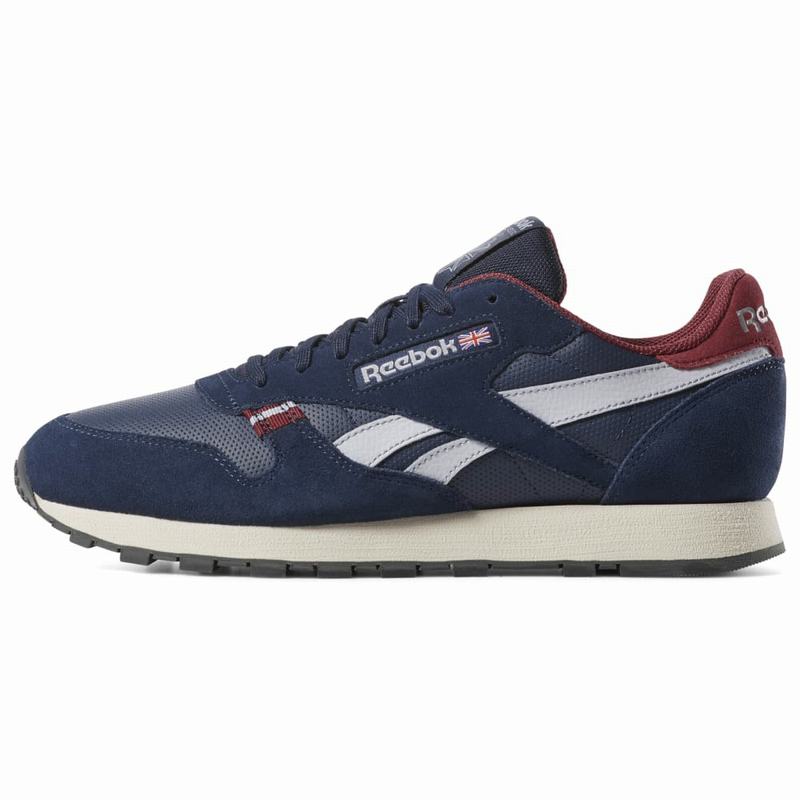 Reebok Classic Leather Tenisky Panske - Námornícka Modrá/Červené/Siva YM2977LS